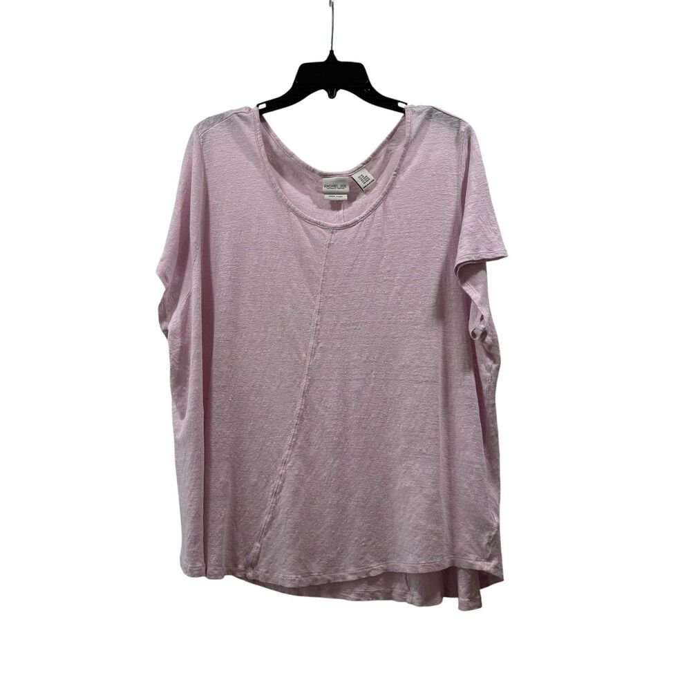 Rachel Zoe Pink 100% Linen Tee Size 3X Plus
